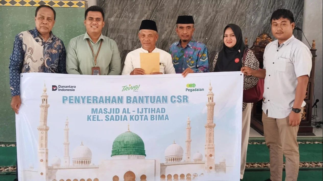 Bantuan CSR Peralatan Ibadah PT Pegadaian Cabang Bima untuk Masjid Al Ijtihad