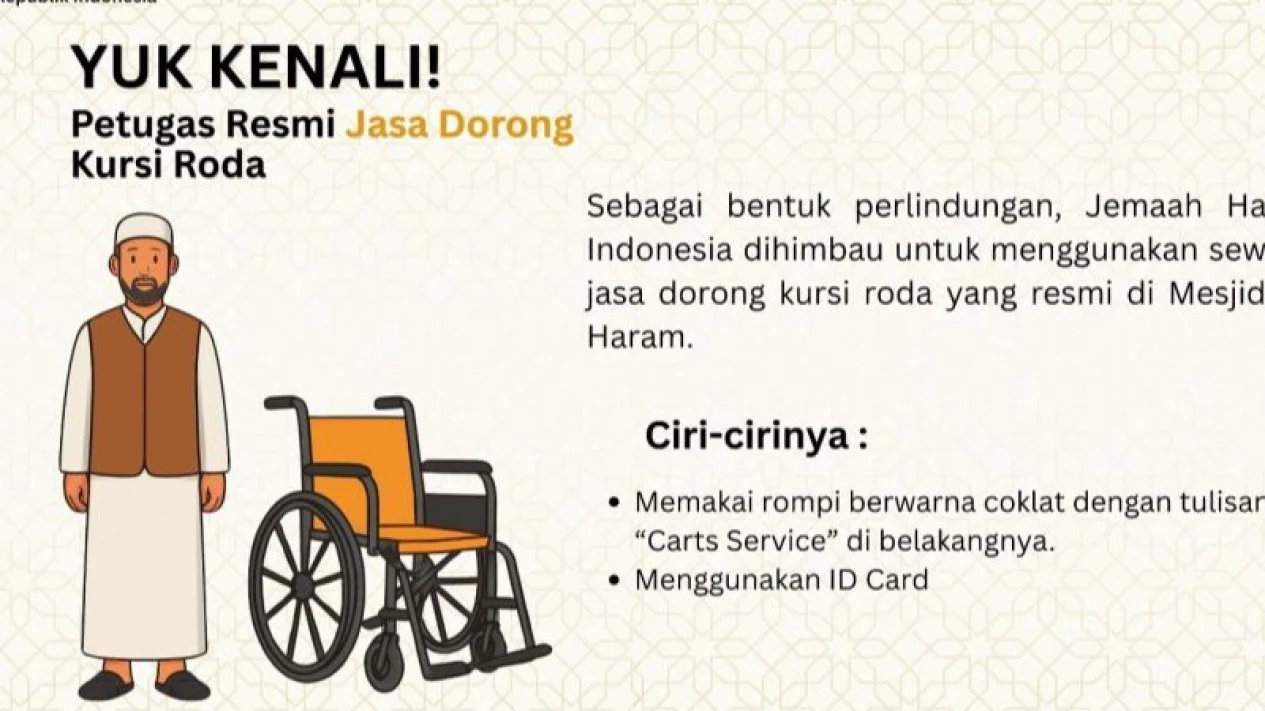Ciri-Ciri Petugas Pendorong Kursi Roda Jemaah Haji yang Sah
