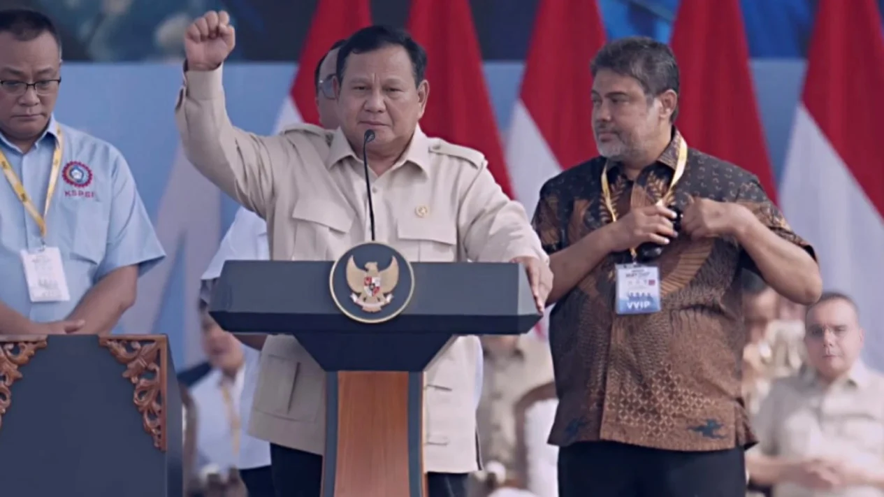 Prabowo: Saya Berjuang Mati-matian Demi Bangsa Ini di Hadapan Buruh
