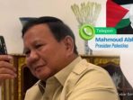 Prabowo Bicara dengan Presiden Palestina Mahmoud Abbas Lewat Telepon