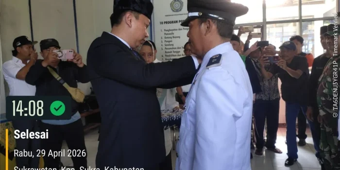 Babinsa Mengawal Pelantikan Kuwu Pengganti Antar Waktu Ujunggebang, Pastikan Kelancaran dan Kekhidmatan