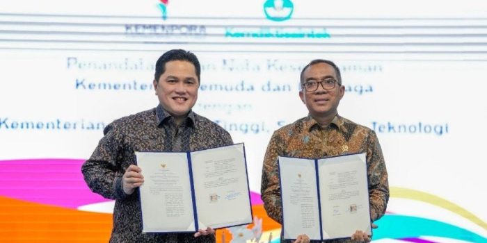 Menpora Erick Thohir Bersama Mendiktisaintek Siapkan Kampus Jadi Wadah Atlet Berbakat