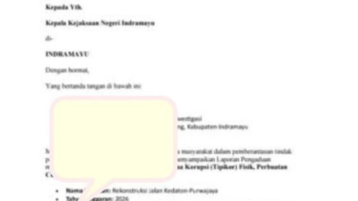 Kejaksaan Indramayu: Rekomendasi Tunda PHO Rekontruksi Jalan Purwajaya-Kedaton