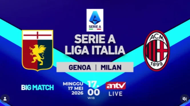 Live ANTV: Genoa vs AC Milan, Siapa Unggul di Laga Pekan ke-37?