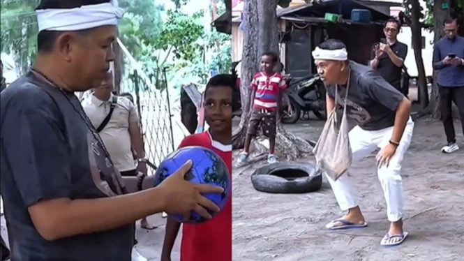 Dedi Mulyadi Beraksi Sebagai Kiper, Tantang Anak Papua Cetak Gol dengan Imbalan Rp200 Ribu
