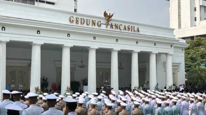 Prabowo Pimpin Upacara Hari Lahir Pancasila di Kemenlu, Dihadiri Tokoh Ternama