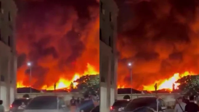Saksi Mata Kebakaran Besar di Pasar Jiung Kemayoran, Api Meluas ke Rumah Warga