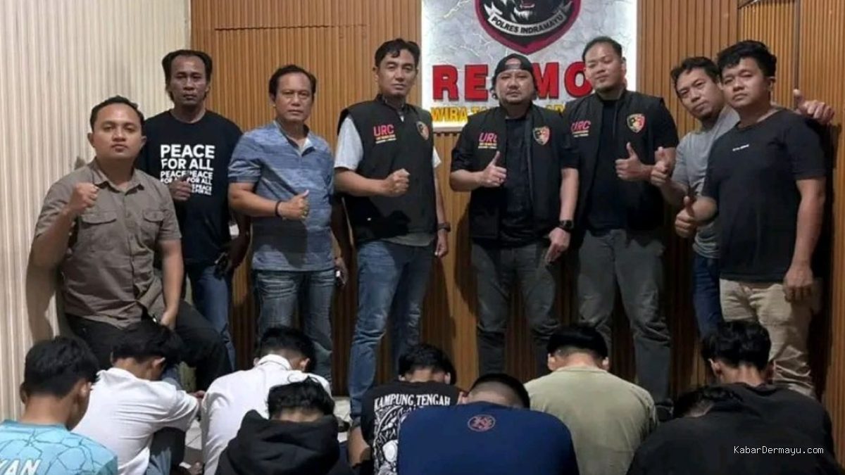 Viral Geng Motor Bawa Sajam di Bunderan Perahu, 9 Remaja Diamankan Tim URC Polres Indramayu