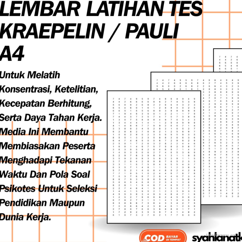 Kisi-kisi Lengkap Tes Psikotes Kraepelin Koran Pabrik Otomotif Biar Lolos
