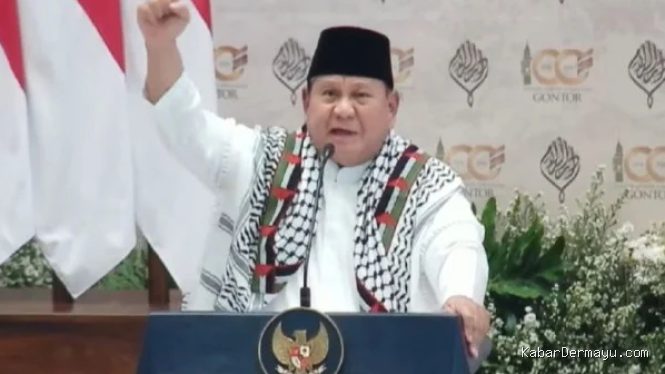 Prabowo Kenakan Keffiyeh di Seabad Gontor, Suarakan Free Palestine